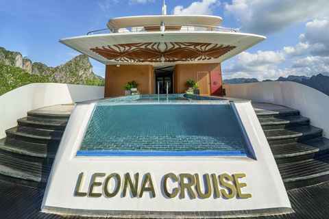 Discover Halong Bay with 5-star Leona Cruise Day Tour Pick up from Hanoi by Dcar Limousine