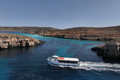 Malta: Prom w obie strony do Błękitnej Laguny Comino z opcją GozoZ Ċirkewwa: Ċirkewwa-Comino Blue Lagoon-Gozo