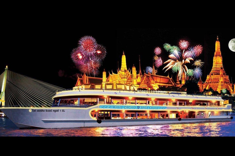 Bangkok: White Orchid Chao Phraya Dinner Cruise free Beer Departure from Iconsiam