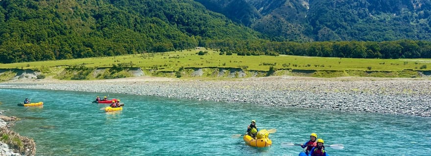 Wanaka : Visite d'une jounée guidée en Packrafting avec déjeuner