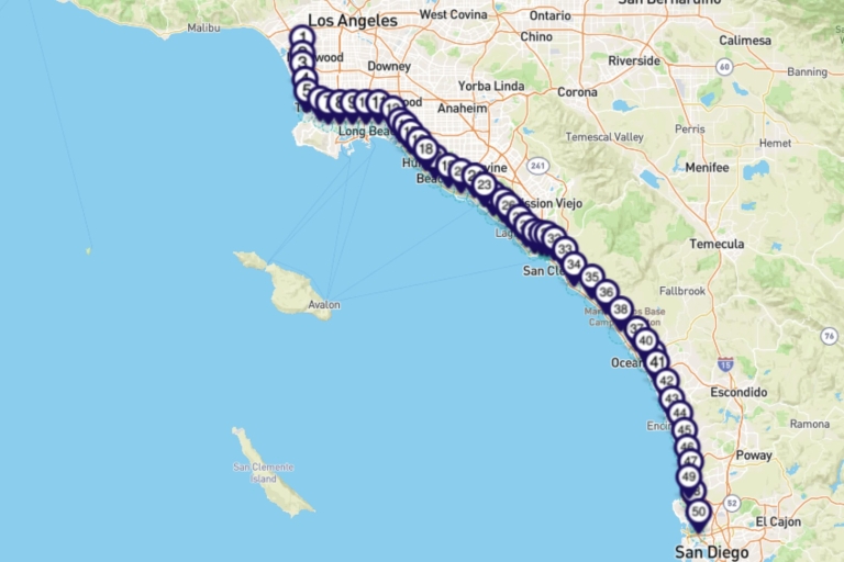 Pacific Coast Highway: audiotour tussen LA en San Diego