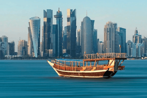 Doha: Sunset Dhow Boat Cruise with Skyline Views Dhow Boat From Meeting Point