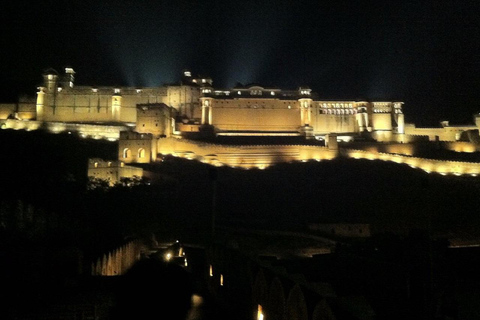 Jaipur: Amber Fort Light & Sound Show w/ BluePoetry Art Demo Professional Tour Guide Only