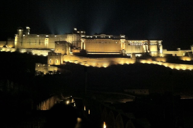 Jaipur: Amber Fort Light & Sound Show w/ BluePoetry Art Demo Professional Tour Guide Only