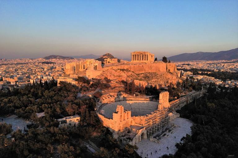 Mityczna joga i medytacja w Atenach o wschodzie i zachodzie słońcaAkropol w Atenach Mityczna joga i medytacja Wschód i zachód słońca