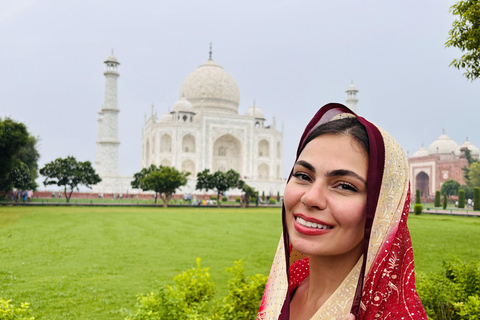 Depuis Agra : Visite du Taj Mahal avec conservation des éléphantsVisite guidée avec chauffeur et guide uniquement