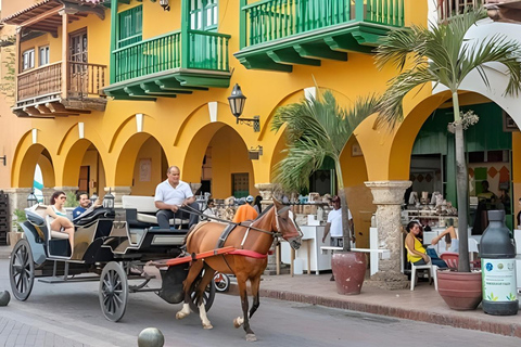 &quot;Przejażdżka bryczką w Cartagena de Indias&quot;.Przejażdżka bryczką po kamiennym obejściu