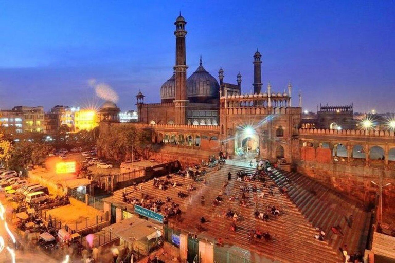 Delhi: Visita turística nocturna de la ciudad vieja de Delhi con guía