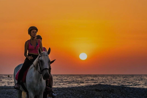 جزيرة رودس: ركوب الخيل على الشاطئ عند غروب الشمس