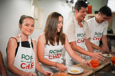 Rome Cooking Class: Make Pasta & Mix 3 Spritz Cocktails Private Experience