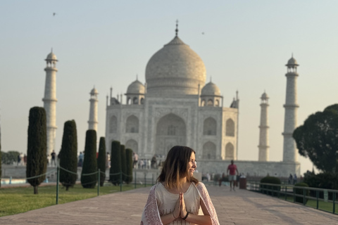 Desde Delhi: Visita al Taj Mahal al amanecer y al Fuerte de Agra en coche con aire acondicionado