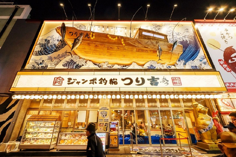 Tour gastronômico de rua em Osaka Shinsekai - NoiteExcursão gastronômica na rua Osaka Shinsekai