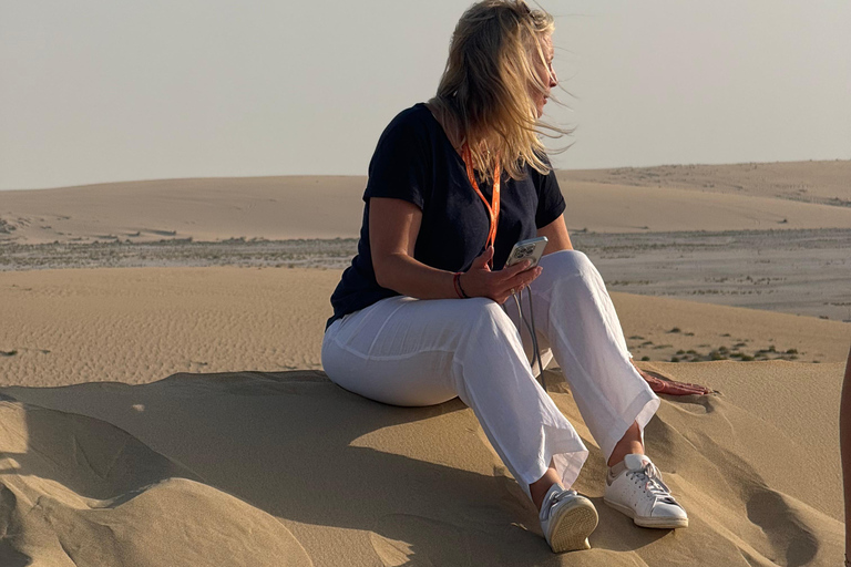 Doha: inland sea Tour With Dune Bashing &Sandboarding fun Doha: safari , camel ride, sandboarding hotel pickup