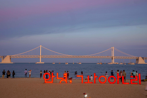Busan night yacht tour with local food & romantic city views