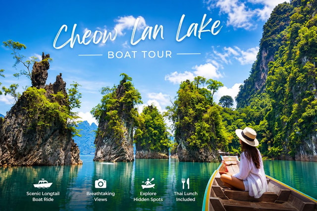 From Khaolak: Cheow Lan Lake Boat Tour with Lunch