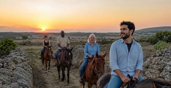 Malta: Golden Hour Horseback Ride in the Countryside