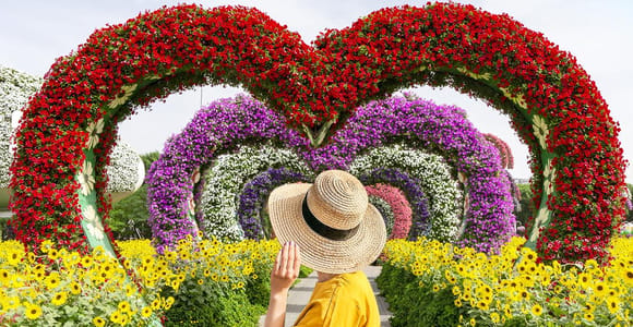 Dubai: Miracle Garden Entry Ticket with Hotel Transfer