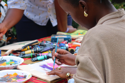 Kigali: Paint Your Own Tote Bag Workshop with Local Artist Medium Canvas Pouch (22 × 16 cm)