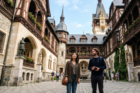 From Bucharest: Peles, Dracula & "Wednesday" Castles Tour COACH TOUR Audio guide in 24 languages