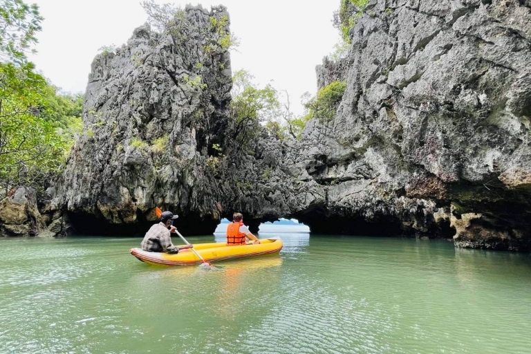 From Phuket: Phang Nga Bay and Canoeing Tour by Big Boat Kamala, Sirey Bay, Leam Hin, Yamu, Rawai, Nai Harn and more.