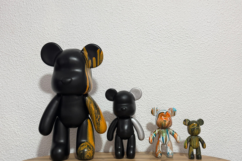 Alicante: Fluid Painting Workshop – Create Your Own Art Create a Bear Set - 23 cm Bear + Mini Bear Key Ring