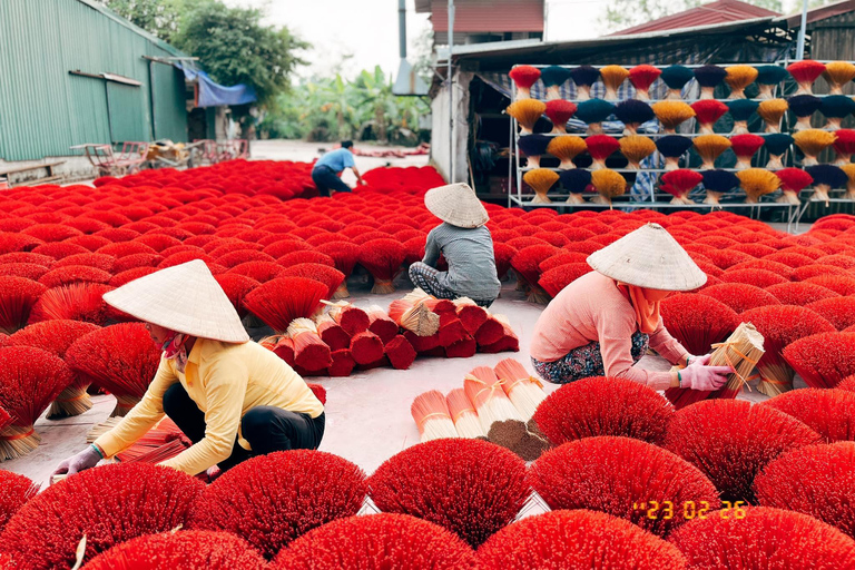 Hanoi: Incense Village, Conical Hat, Lacquer Art-SMALL GROUP PRIVATE Half Day- Incense Village- Hat Village- Train Street