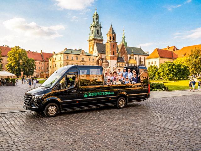 Krakow Cabrio Bus City Tour with Live Guide, Vodka & Pierogi