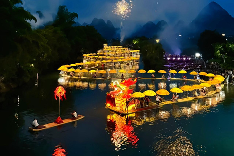 Guilin Yangshuo Day Tour: Balloon, Rafting & Impression Show Paragliding flight