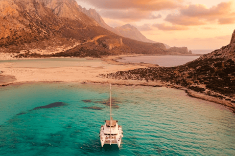 Kissamos: Balos Lagoon Sunset Cruise with Swimming & Snacks Shared Sunset Cruise with Hotel Pickup and Drop-off