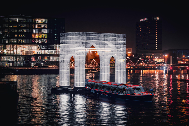 Amsterdam Light Festival Warm Boat Cruise + Optional Drinks Light Festival Canal Cruise from Central Station