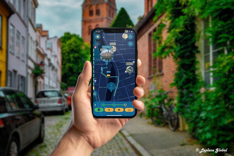 Nosferatu wandeltour met smartphone appstandaard