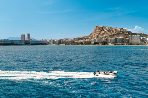 Speedboat ride around Alicante Bay with a stop for swimming Speedboat ride in Alicante Bay with a swim stop