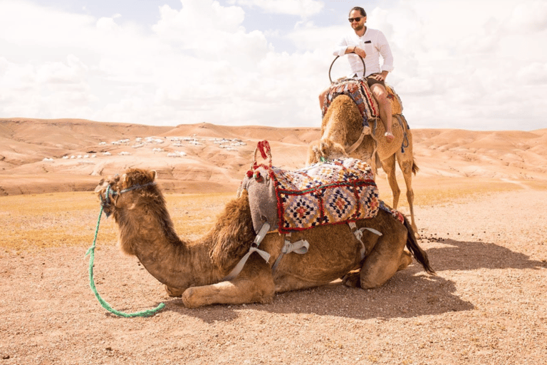 Från Marrakech: Kameltur i Agafay-öknen vid solnedgångenFrån Marrakech: Kamelritt i solnedgången i Agafayöknen