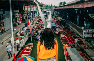 BKK: Maeklong-Eisenbahn, Zuckerpalmenfabrik und schwimmender Markt