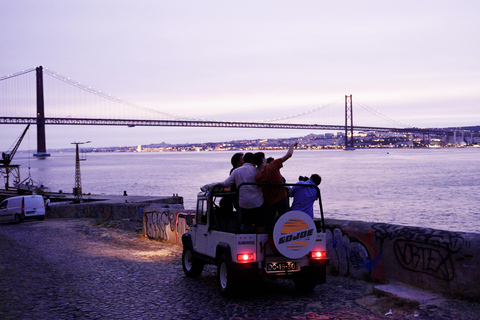 LISBON BY NIGHT in a Vintage Jeep with FOOD & DRINK Tastings 4 HOURS WITH FOOD & DRINKS