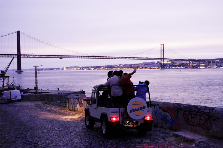 LISBON BY NIGHT in a Vintage Jeep with FOOD & DRINK Tastings 4 HOURS WITH FOOD & DRINKS