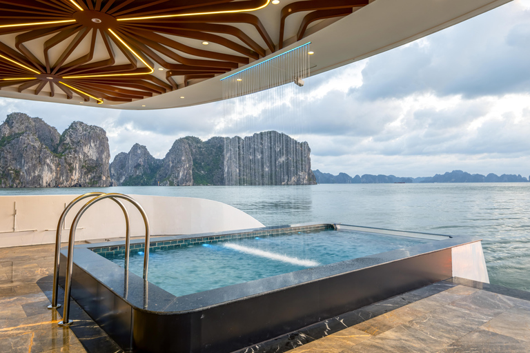 Discover Halong Bay with 5-star Leona Cruise Day Tour Pick up from Hanoi by Dcar Limousine
