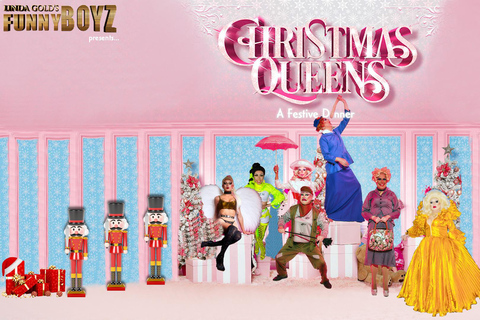 Una festiva cena de Navidad FunnyBoyz con Drag QueensCena de Navidad de 3 platos