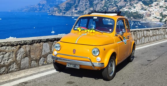 Positano: private Tour mit einem Fiat 500 Oldtimer ab deinem Hotel