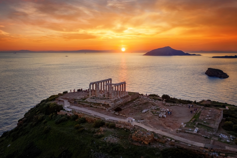 Depuis Athènes : excursion privée au coucher du soleil au cap Sounion avec transfert