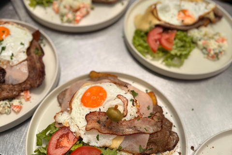 Chivito Lunch at Casa Páez Vilaró – Uruguayan Classic Gastronomic Experience - Chivito and dessert