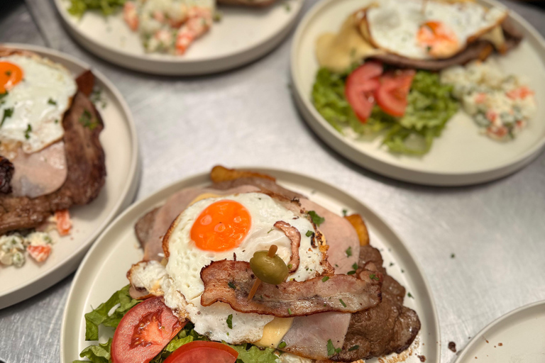 Chivito Lunch at Casa Páez Vilaró – Uruguayan Classic Gastronomic Experience - Chivito and dessert