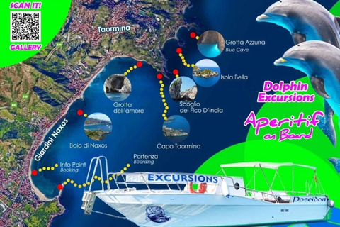 Taormina Giardini Naxos: Boat Tour with Aperitif & SwimMasks Giardini Naxos: Boat Tour with Swim Masks and Aperitif