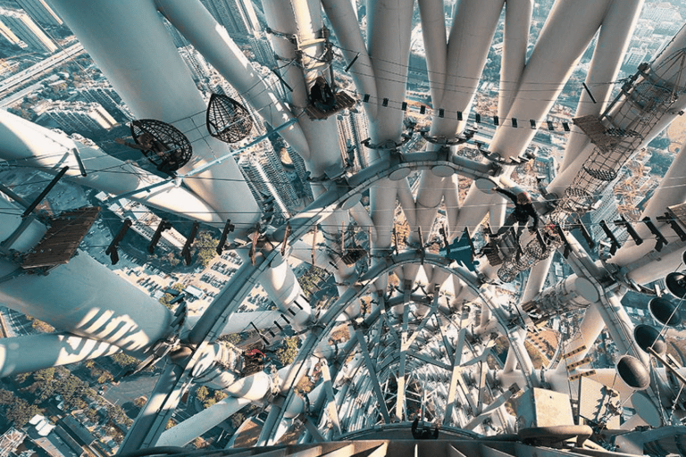 Guangzhou: Emocionante aventura por el Skywalk de la Torre de CantónLínea Azul (198 m)