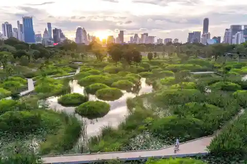 Bangkok Fahrradverleih Benjakitti Park