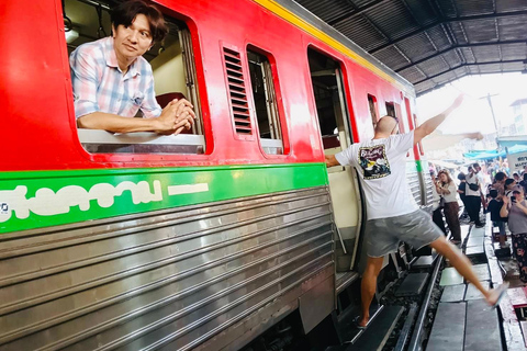 Damnoen : Train Market,Canal Life & Suspension Bridge Scenic