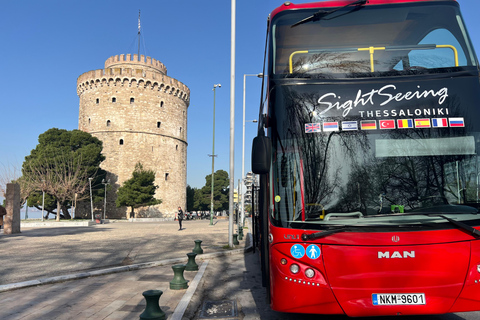 Thessaloniki Hop-on Hop-off Sightseeing BussturThessaloniki hop-on hop-off sightseeingtur med buss utan tak