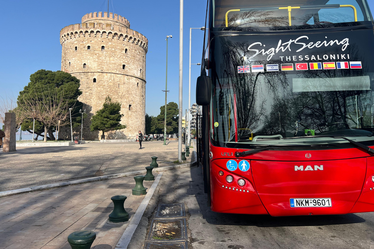 Thessaloniki Hop-on Hop-off Sightseeing BussturThessaloniki hop-on hop-off sightseeingtur med buss utan tak