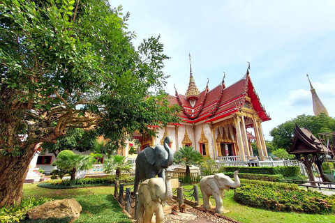 Wycieczka po mieście Phuket z punktami widokowymi, świątyniami i karmieniem słoniOdbiór z hotelu w Patong, Karon lub Kata Beach