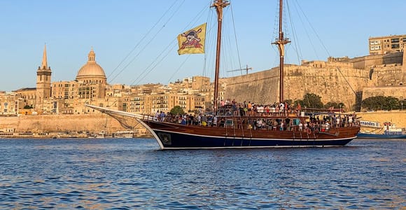 Malta: Lazy Pirate Boat Party with Drinks & Food